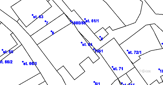 Parcela st. 64 v KÚ Veselý Žďár, Katastrální mapa