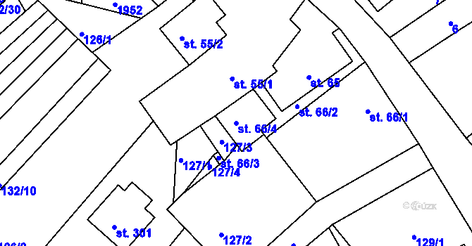 Parcela st. 66/4 v KÚ Veselý Žďár, Katastrální mapa