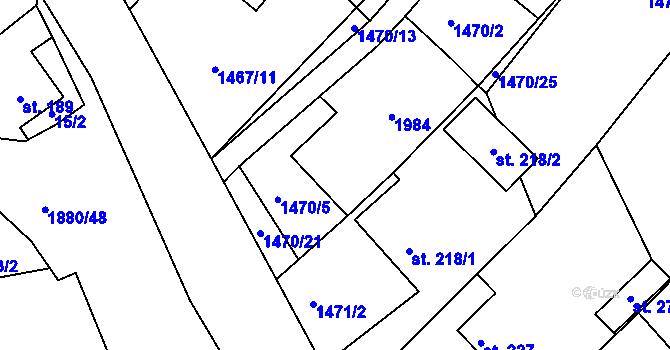 Parcela st. 208 v KÚ Veselý Žďár, Katastrální mapa