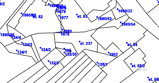 Parcela st. 237 v KÚ Veselý Žďár, Katastrální mapa