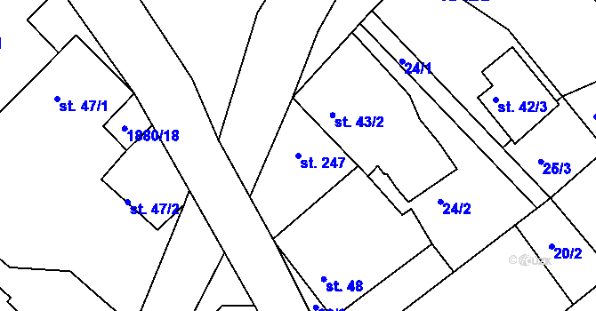 Parcela st. 247 v KÚ Veselý Žďár, Katastrální mapa