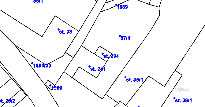Parcela st. 294 v KÚ Veselý Žďár, Katastrální mapa