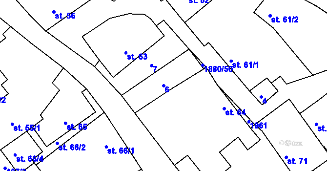 Parcela st. 6 v KÚ Veselý Žďár, Katastrální mapa