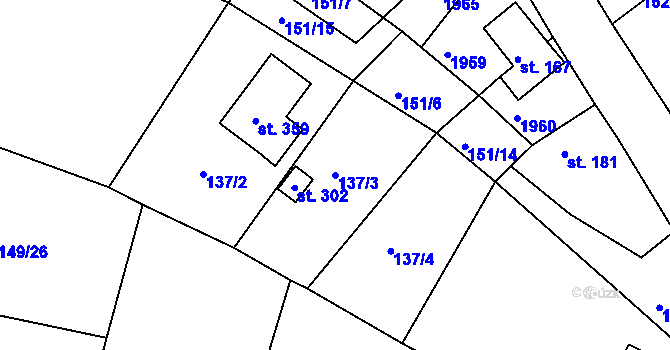 Parcela st. 137/3 v KÚ Veselý Žďár, Katastrální mapa
