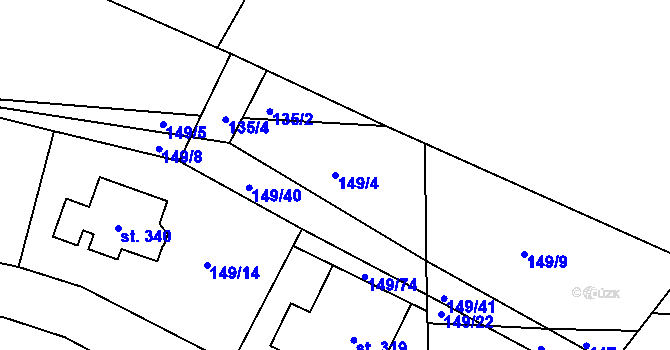 Parcela st. 149/4 v KÚ Veselý Žďár, Katastrální mapa