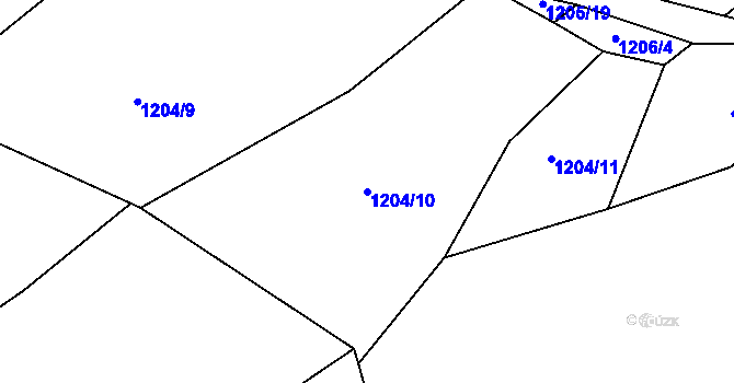 Parcela st. 1204/10 v KÚ Veselý Žďár, Katastrální mapa