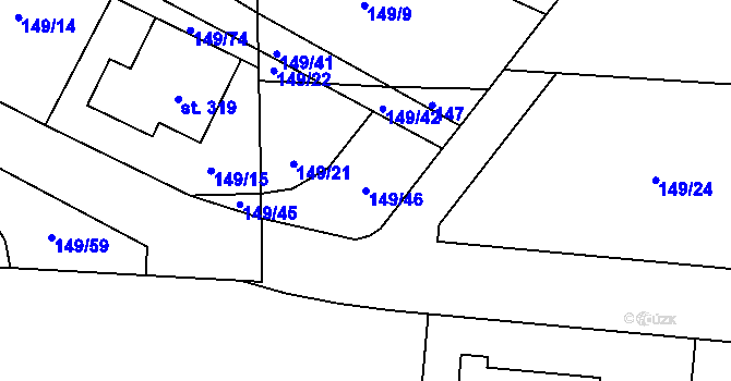 Parcela st. 149/46 v KÚ Veselý Žďár, Katastrální mapa