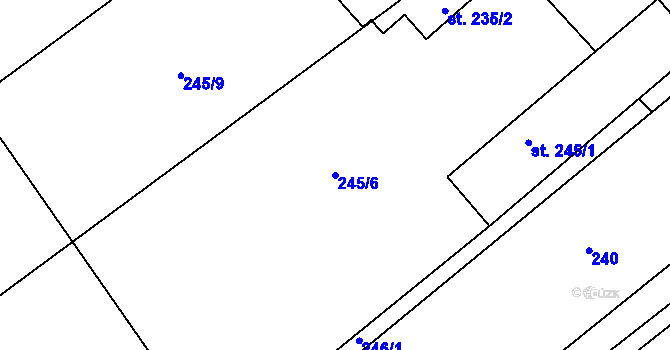 Parcela st. 245/6 v KÚ Veselý Žďár, Katastrální mapa