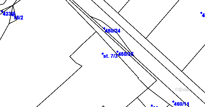 Parcela st. 7/3 v KÚ Veská, Katastrální mapa