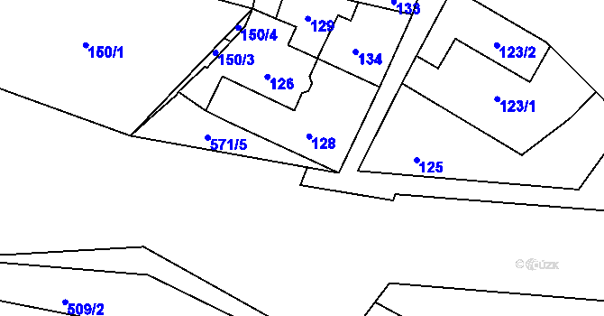 Parcela st. 564/4 v KÚ Vésky, Katastrální mapa