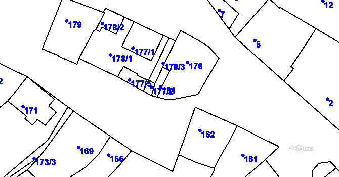 Parcela st. 175 v KÚ Vésky, Katastrální mapa
