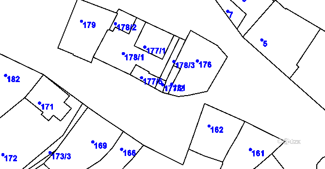 Parcela st. 177/2 v KÚ Vésky, Katastrální mapa