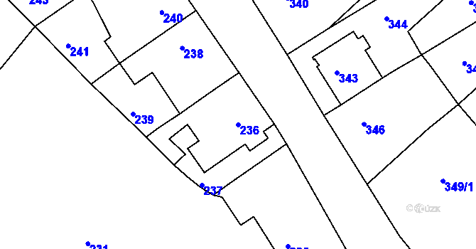Parcela st. 236 v KÚ Vésky, Katastrální mapa