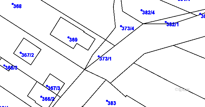 Parcela st. 373/2 v KÚ Vésky, Katastrální mapa