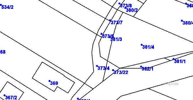 Parcela st. 373/5 v KÚ Vésky, Katastrální mapa