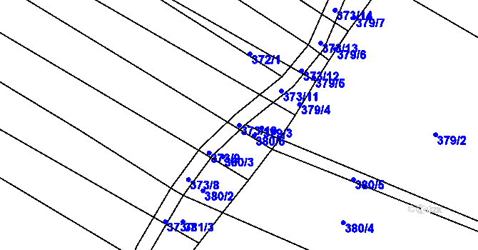 Parcela st. 373/10 v KÚ Vésky, Katastrální mapa