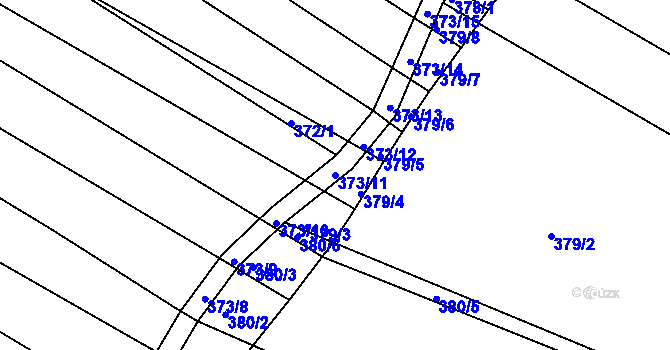Parcela st. 373/11 v KÚ Vésky, Katastrální mapa