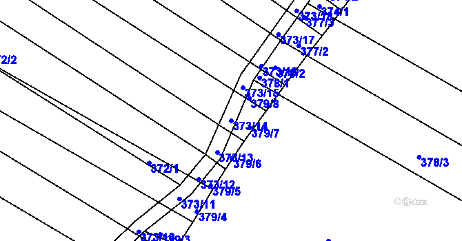 Parcela st. 373/14 v KÚ Vésky, Katastrální mapa