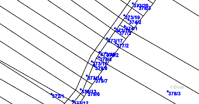 Parcela st. 373/16 v KÚ Vésky, Katastrální mapa