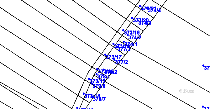 Parcela st. 373/17 v KÚ Vésky, Katastrální mapa