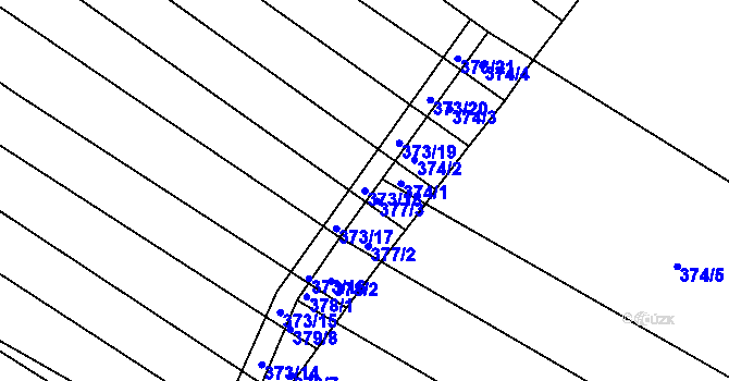 Parcela st. 373/18 v KÚ Vésky, Katastrální mapa