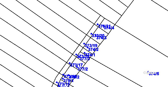 Parcela st. 373/19 v KÚ Vésky, Katastrální mapa
