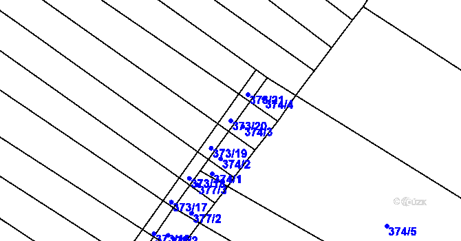 Parcela st. 373/20 v KÚ Vésky, Katastrální mapa