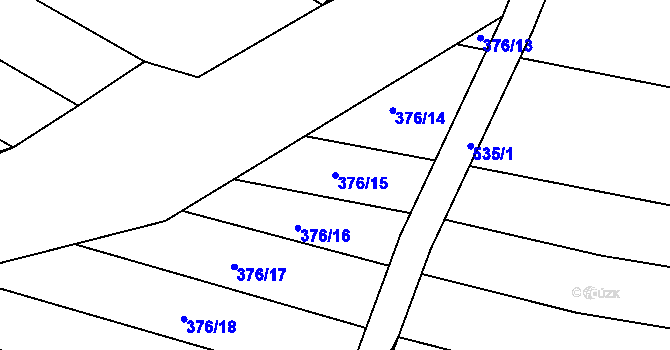 Parcela st. 376/15 v KÚ Vésky, Katastrální mapa