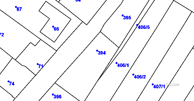 Parcela st. 394 v KÚ Vésky, Katastrální mapa
