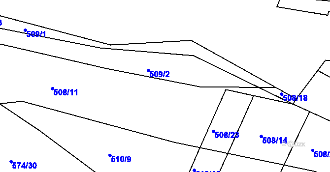 Parcela st. 508/12 v KÚ Vésky, Katastrální mapa