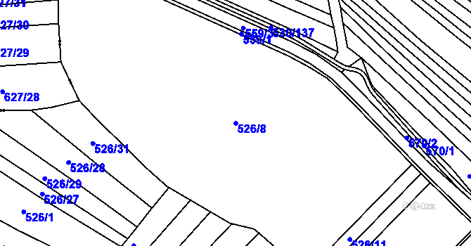 Parcela st. 526/8 v KÚ Vésky, Katastrální mapa