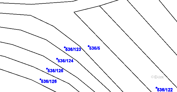 Parcela st. 536/5 v KÚ Vésky, Katastrální mapa