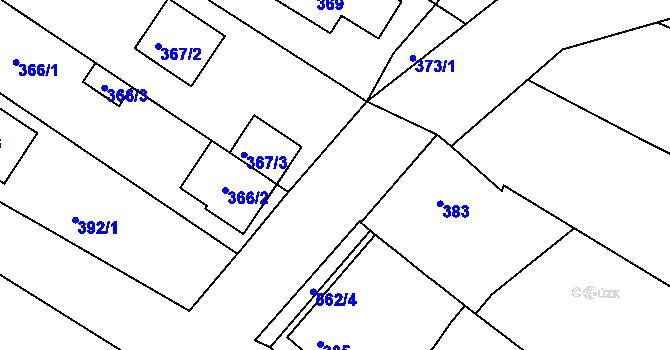 Parcela st. 562/3 v KÚ Vésky, Katastrální mapa