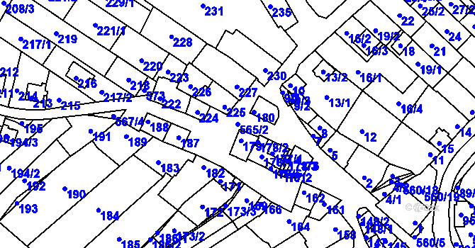 Parcela st. 565/2 v KÚ Vésky, Katastrální mapa