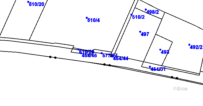 Parcela st. 577/27 v KÚ Vésky, Katastrální mapa