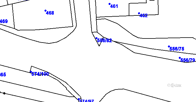 Parcela st. 556/81 v KÚ Vésky, Katastrální mapa
