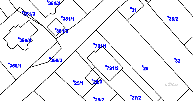 Parcela st. 781 v KÚ Vésky, Katastrální mapa