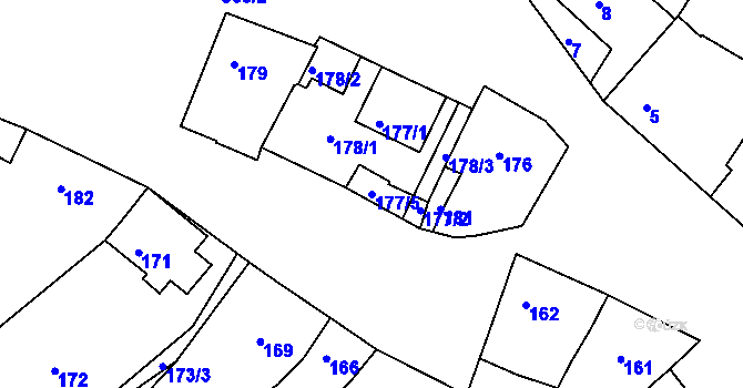 Parcela st. 177/5 v KÚ Vésky, Katastrální mapa
