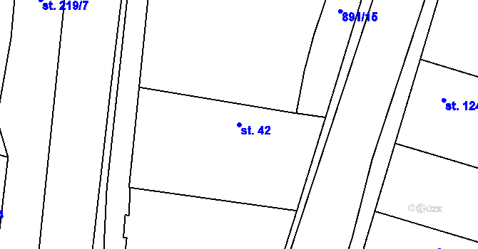 Parcela st. 42 v KÚ Vestec nad Mrlinou, Katastrální mapa