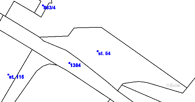 Parcela st. 54 v KÚ Vestec nad Mrlinou, Katastrální mapa
