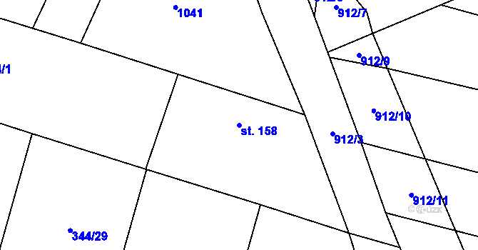 Parcela st. 158 v KÚ Vestec nad Mrlinou, Katastrální mapa