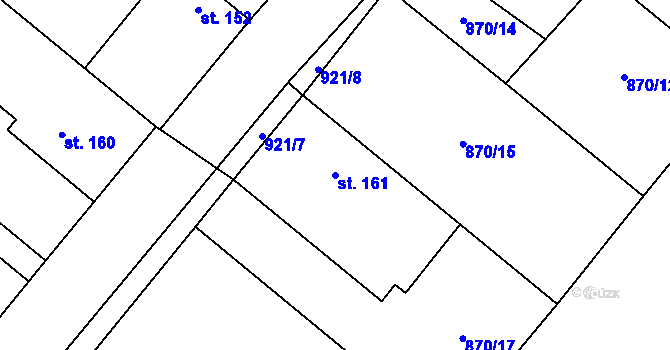 Parcela st. 161 v KÚ Vestec nad Mrlinou, Katastrální mapa