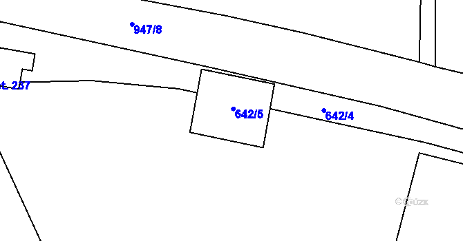 Parcela st. 642/6 v KÚ Vestec nad Mrlinou, Katastrální mapa