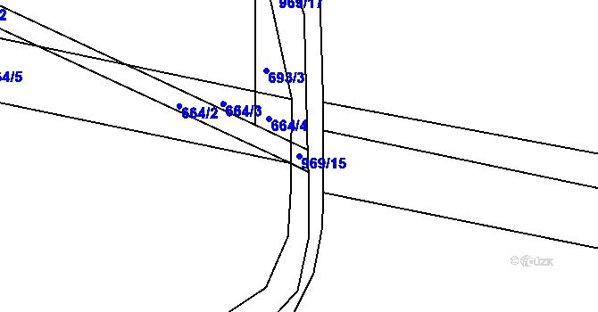 Parcela st. 969/15 v KÚ Vestec nad Mrlinou, Katastrální mapa