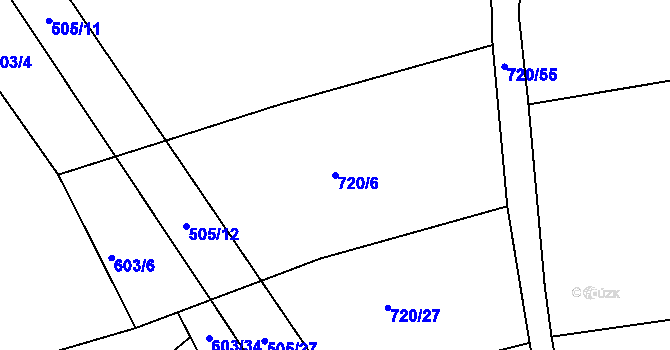 Parcela st. 720/6 v KÚ Vestec u Prahy, Katastrální mapa