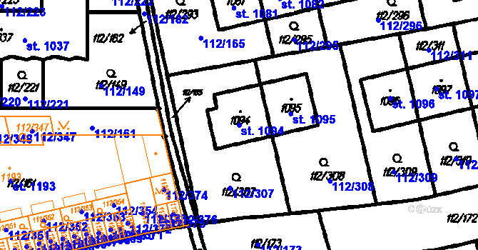 Parcela st. 1094 v KÚ Vestec u Prahy, Katastrální mapa
