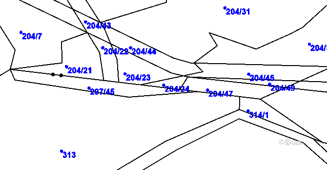 Parcela st. 204/24 v KÚ Buková u Rožmitálu pod Třemšínem, Katastrální mapa