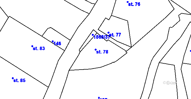 Parcela st. 78 v KÚ Věšín, Katastrální mapa