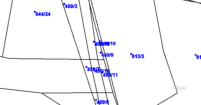 Parcela st. 459/9 v KÚ Věšín, Katastrální mapa