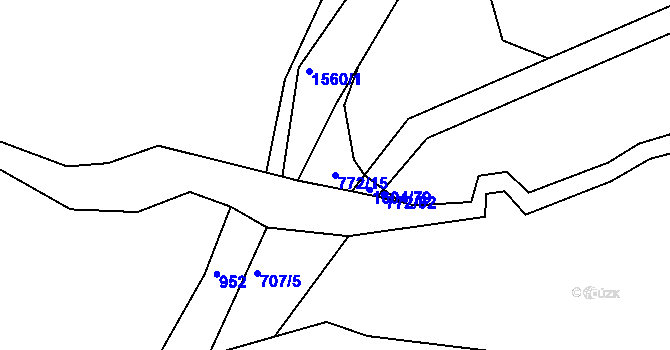 Parcela st. 772/15 v KÚ Věšín, Katastrální mapa